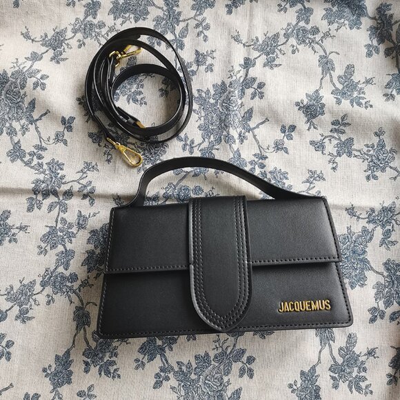 Jacquemus Black Polished Leather Shoulder Bag - Picture 1 of 14
